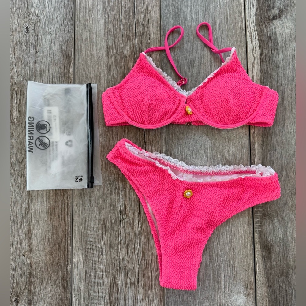 SOLY HUX Women's Bikini‎ Sets Bathing Suits Two Piece Swimsuits Lace Detail XS - Picture 10 of 10